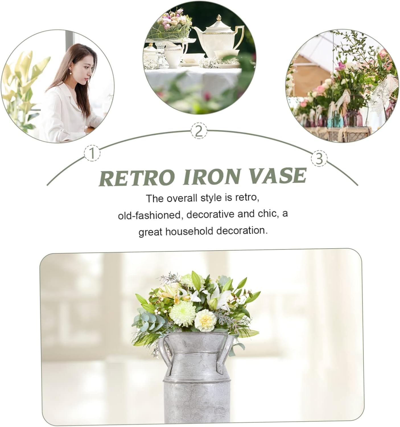 ABOOFAN Retro Iron Art Flower Vase for Home Decor