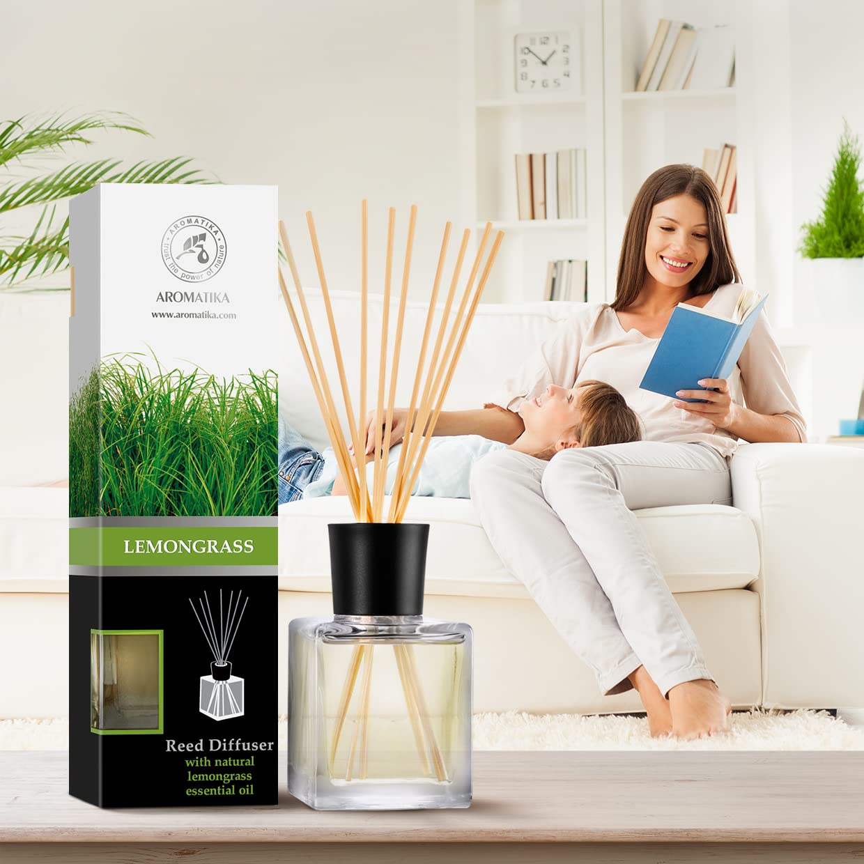 Lemongrass Reed Diffuser 200ml with Bamboo Sticks