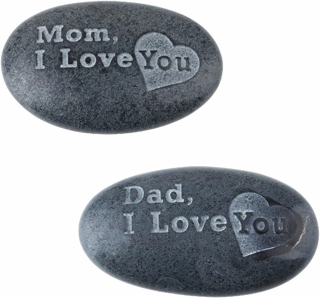 SUNYIK Black Engraved Inspirational Stones for Mothers Day or Fathers Day