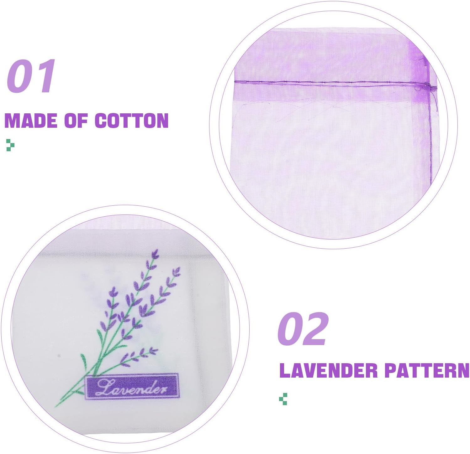 Wakauto 30pcs Purple Lavender Sachet Bags for Storage and Home Fragrance