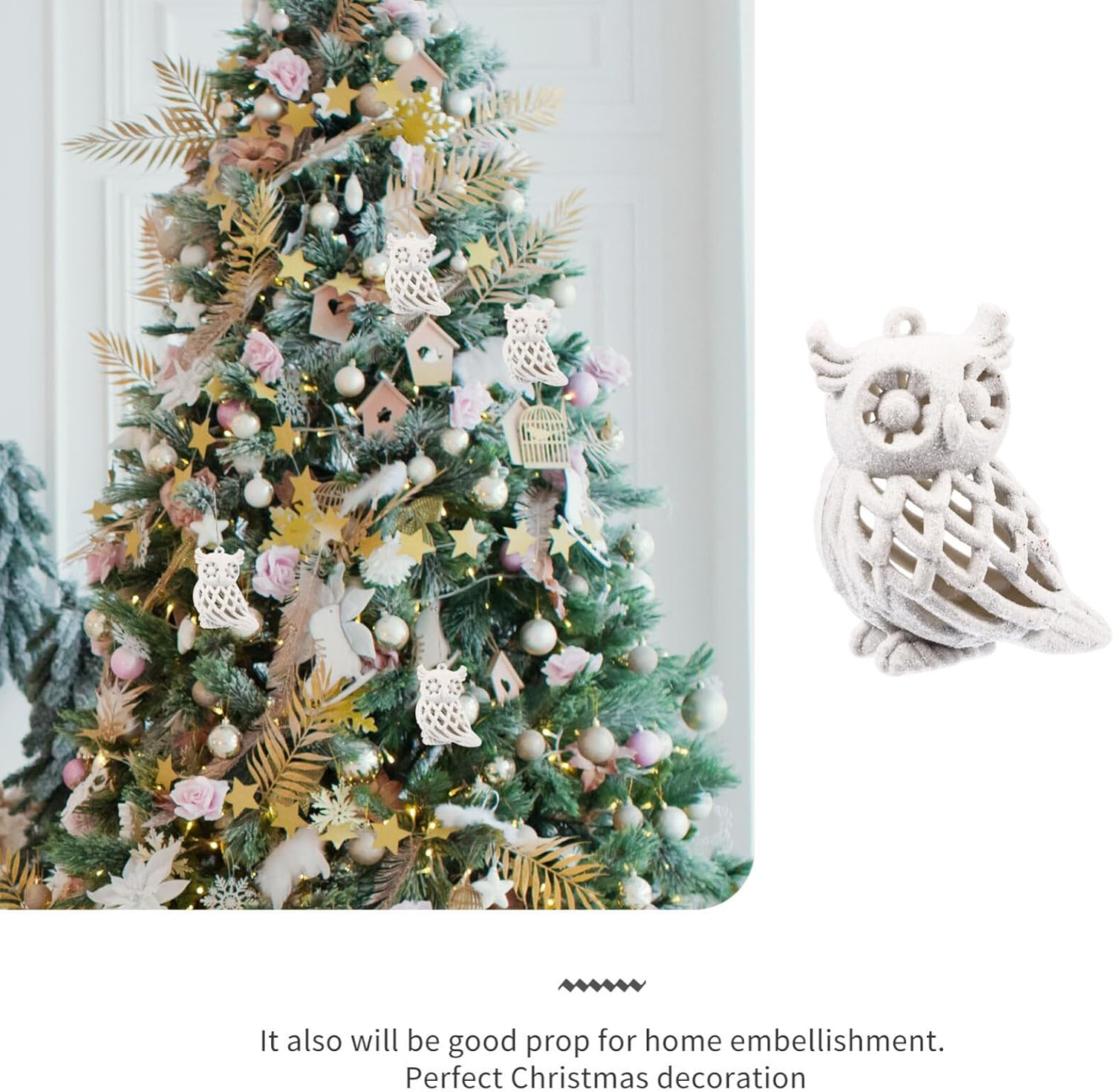 2pcs Adorable Christmas Tree Hanging Owl Decorations