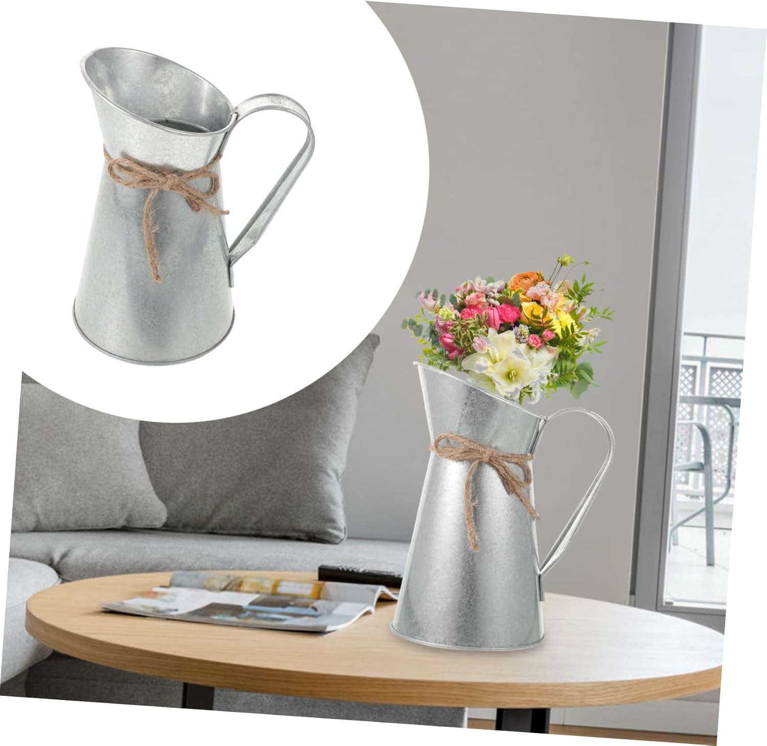 Retro European-Style Dried Flower Iron Bucket Decorative Vase