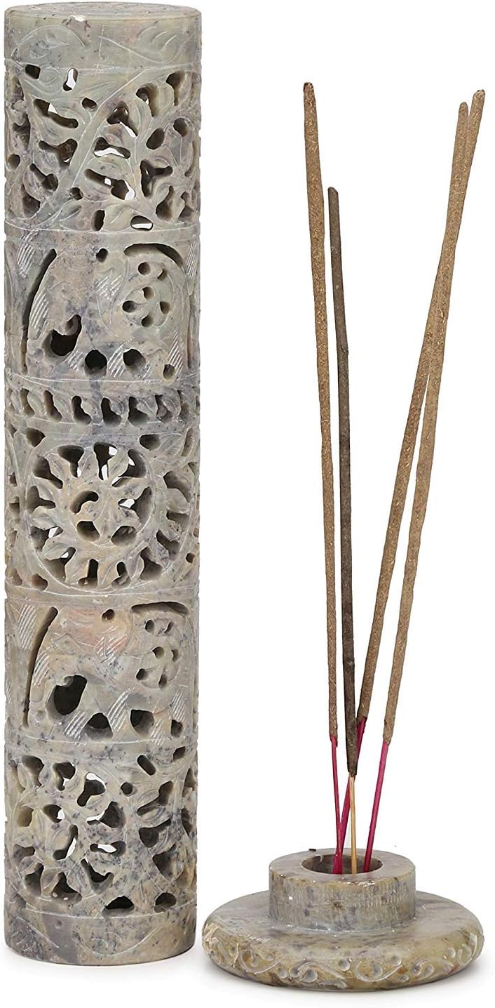 Carry Me Marble Soapstone Incense Holder - Handmade Elephant Decor