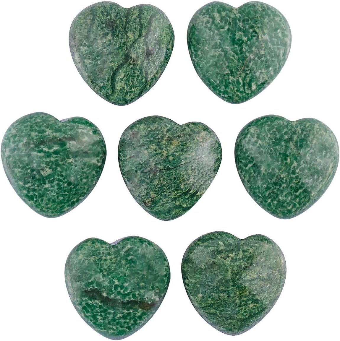 Rockcloud African Jade Heart Healing Stones Pack of 10