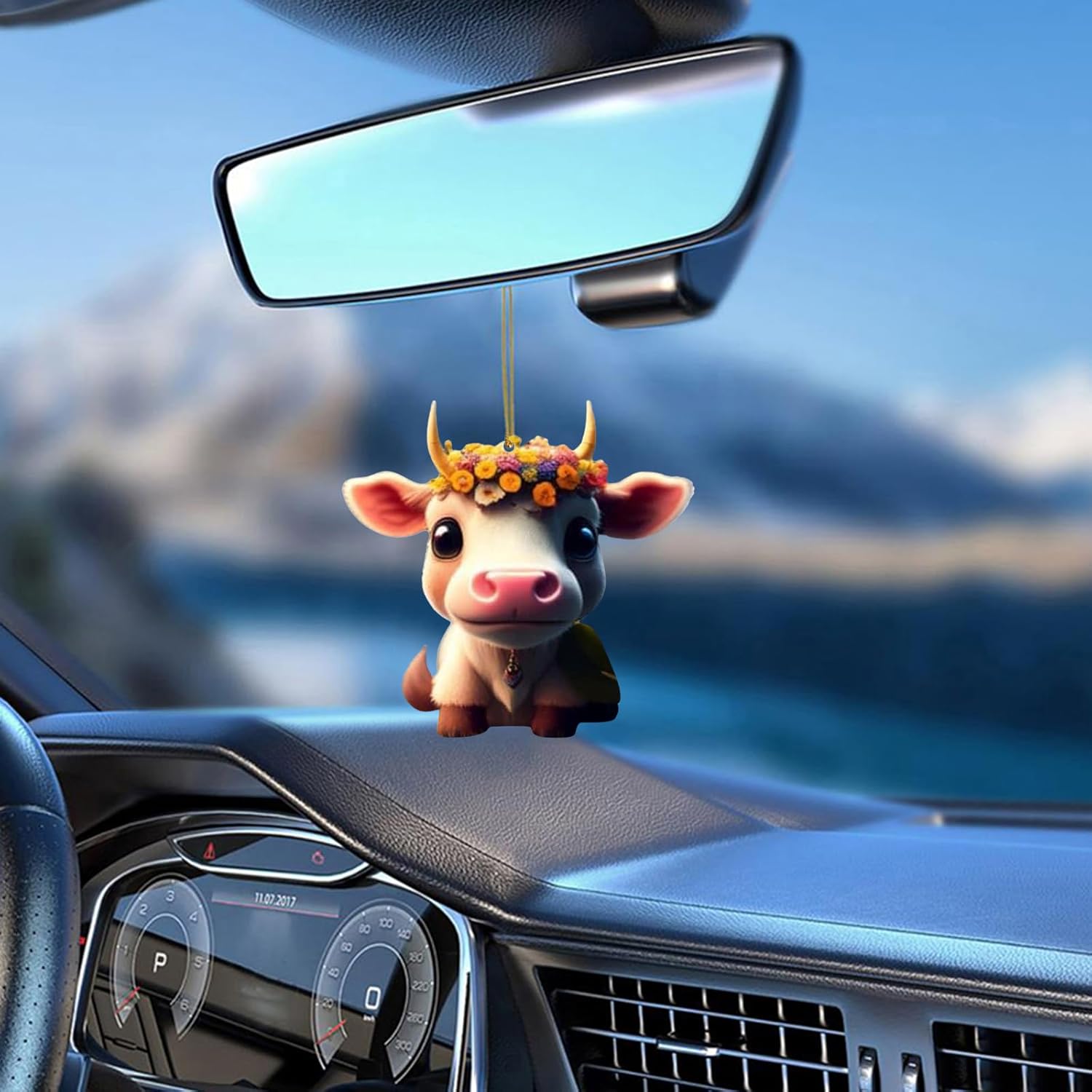 Cute Cartoon Cow Hanging Ornament for Home Cars