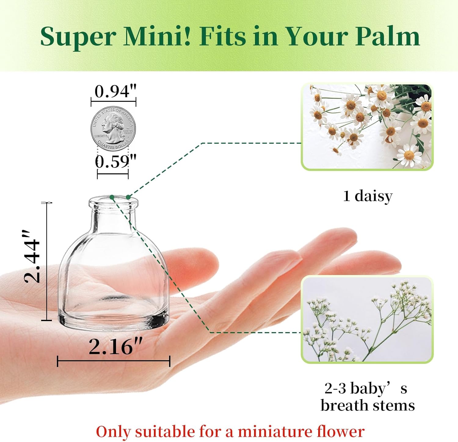 Hewory Mini Bud Vases Set 28pcs for Centerpieces