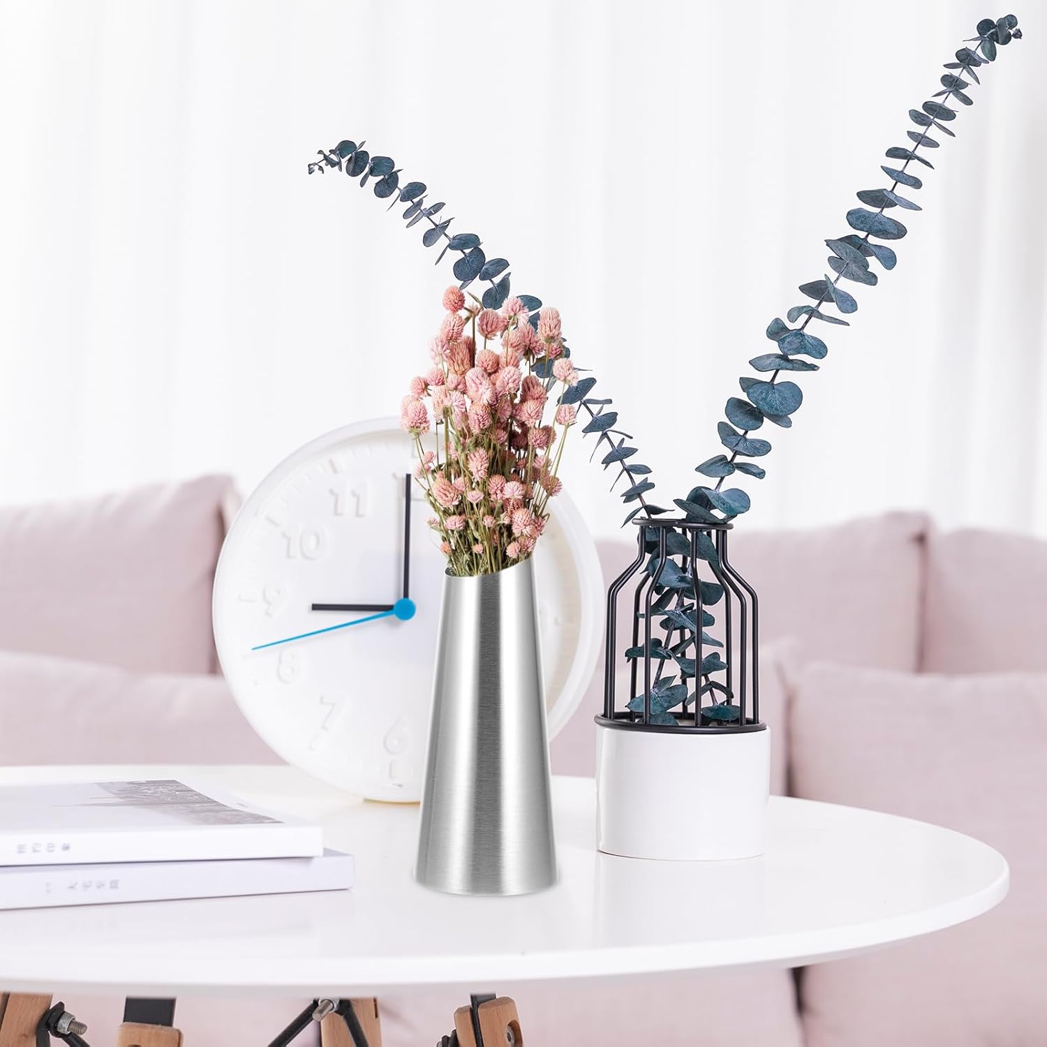 Veemoon Metal Cylinder Vase Fireplace Decor