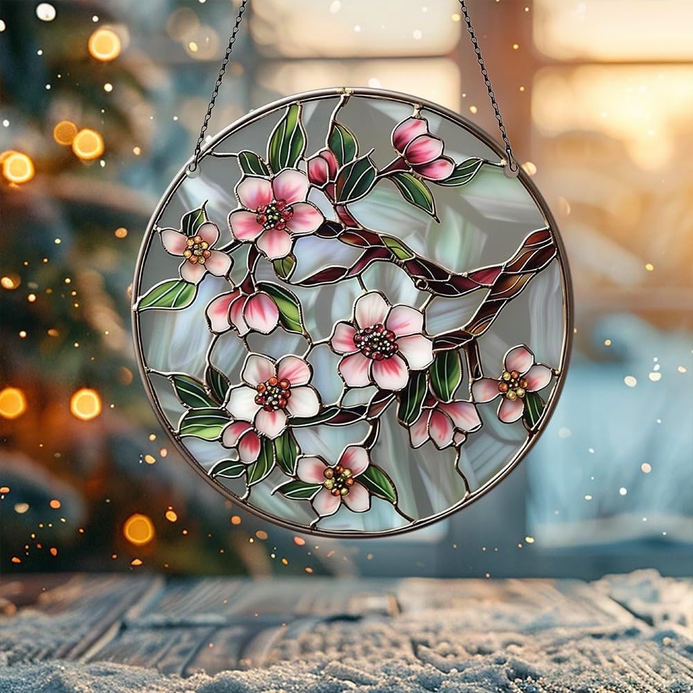 Cherry Blossom Branch Acrylic Window Hanging Ornament