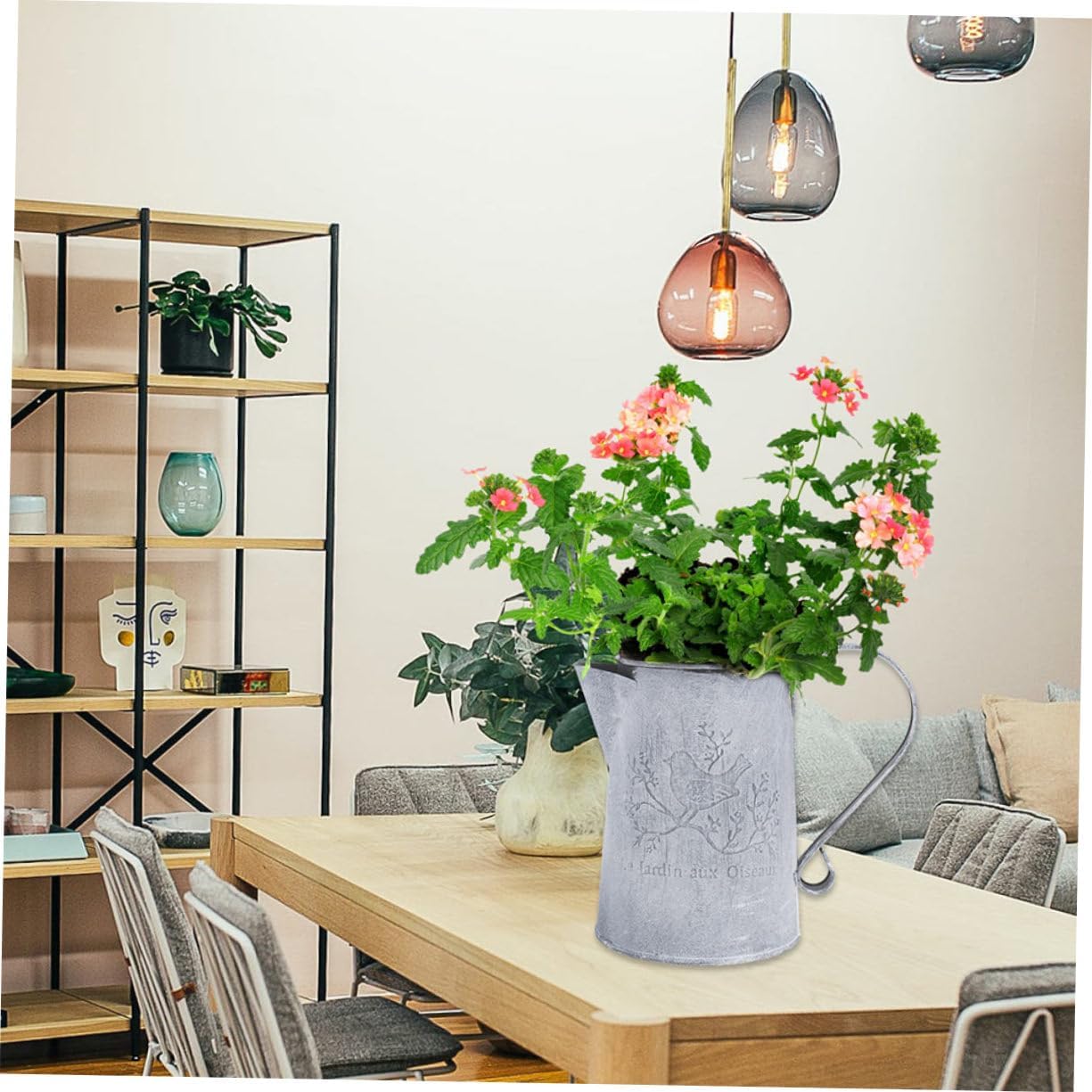 SUPVOX 2pcs Retro Iron Flower Buckets for Home Decor