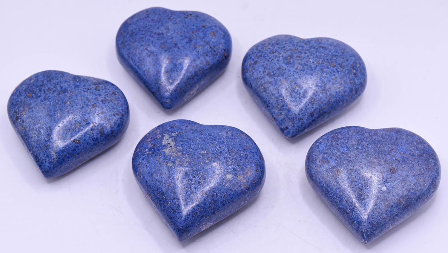 22 Blue Dumortierite Carved Heart Mineral Collectible