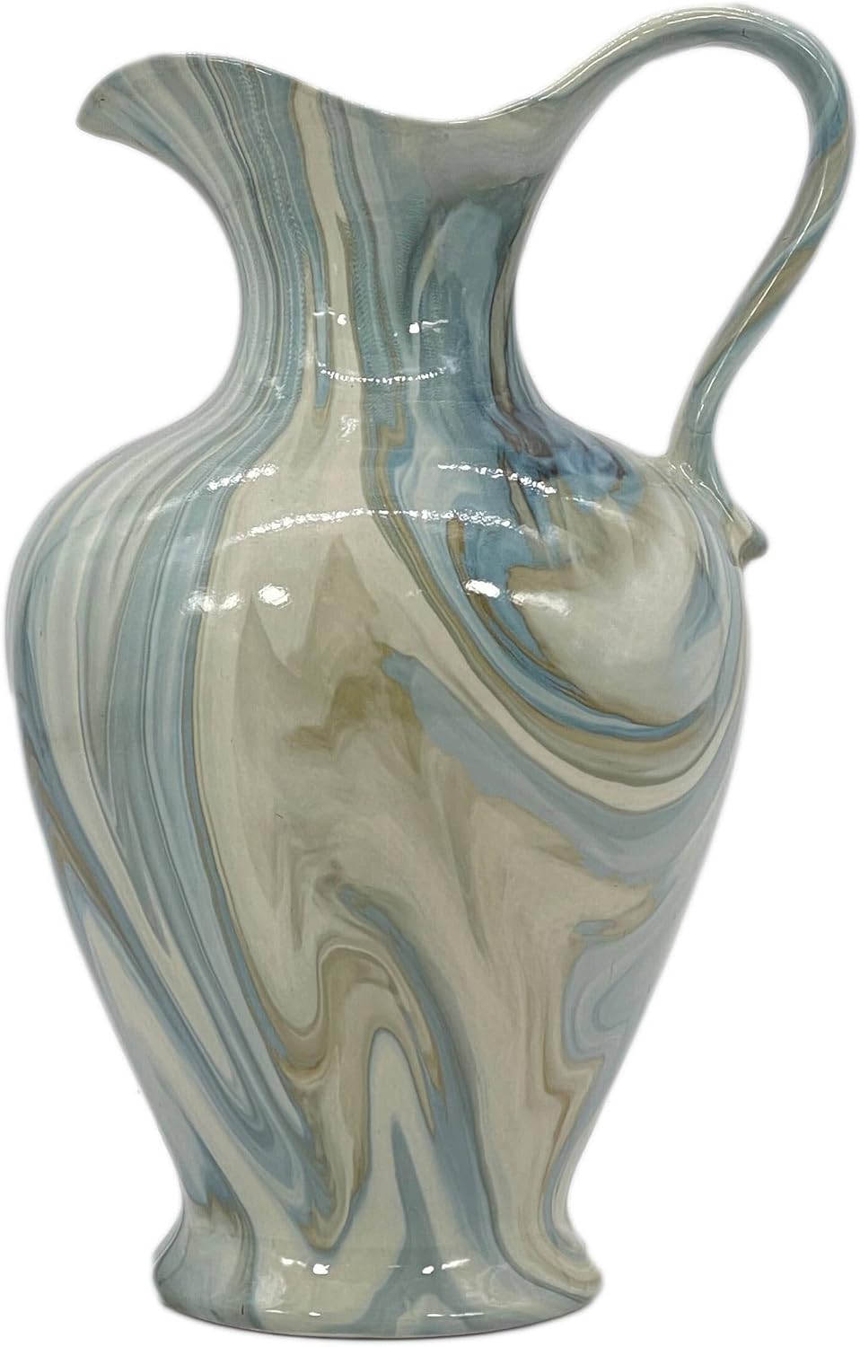 Galt International Marble Pattern Ginger Jar Vase 12 Inch
