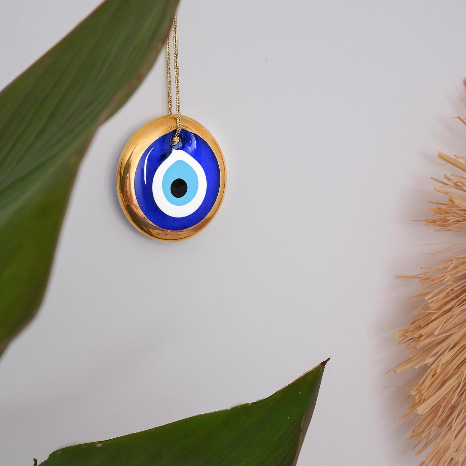 BCS Blue-Gold Evil Eye Wall Hanging Ornament