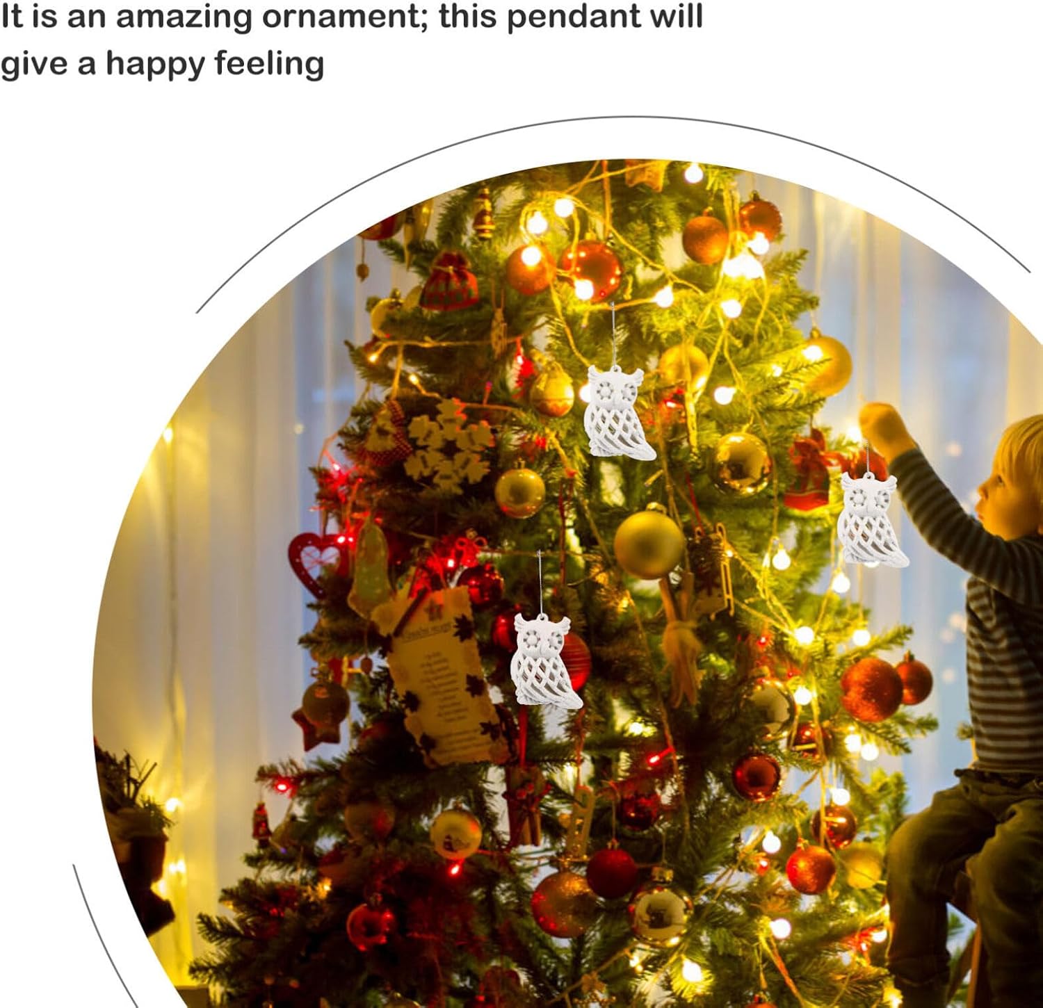 2pcs Adorable Christmas Tree Hanging Owl Decorations