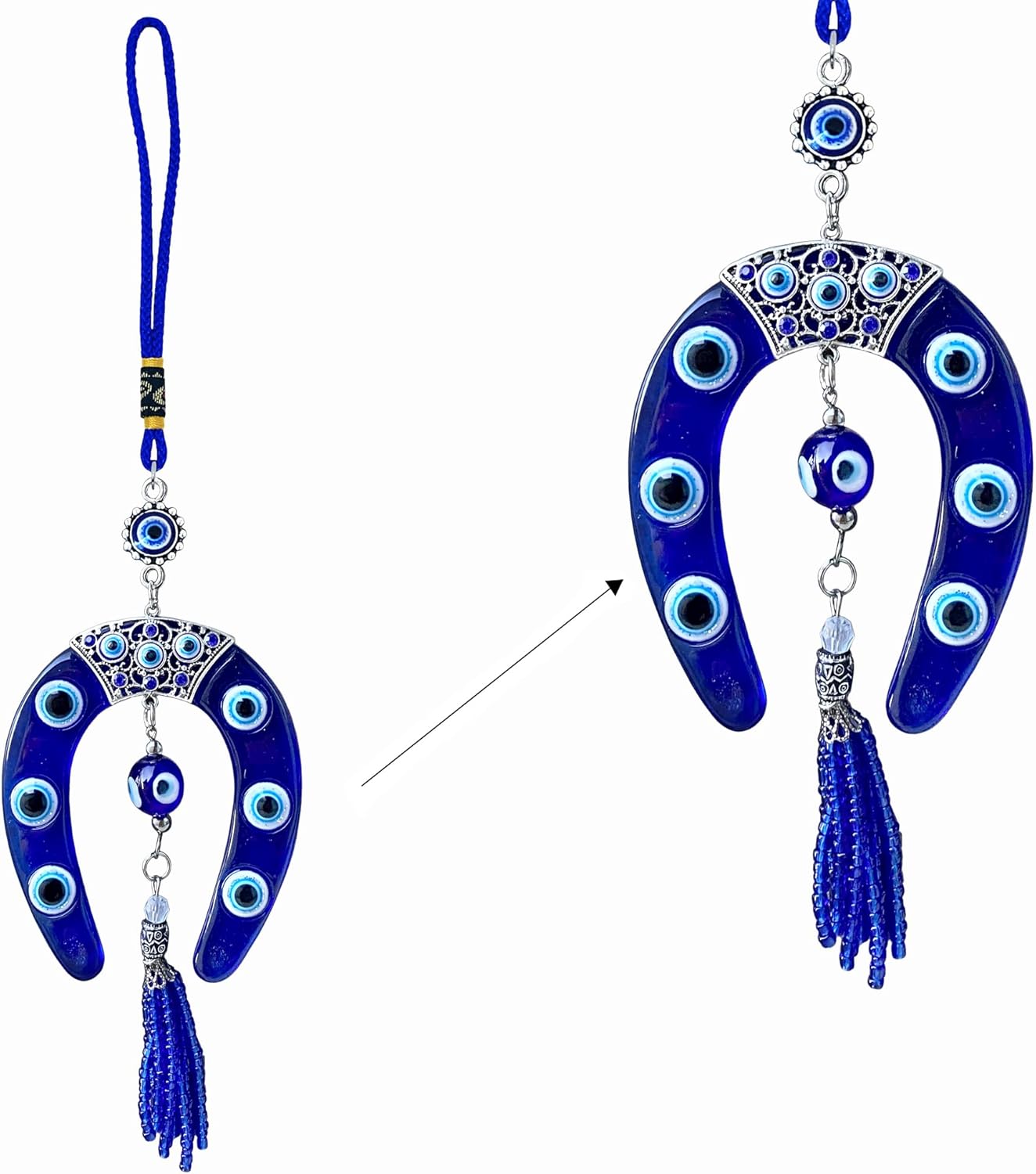 LUCKBOOSTIUM Evil Eye Horseshoe Charm Hanging Ornament