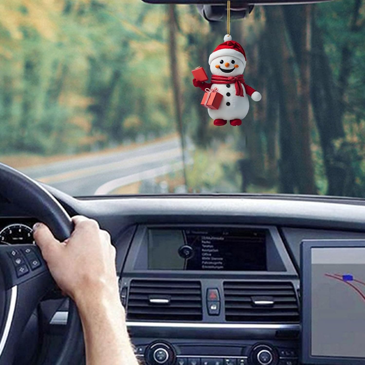2024 Christmas Tree Hanging Decorations Snowman Cartoon Car Ornament