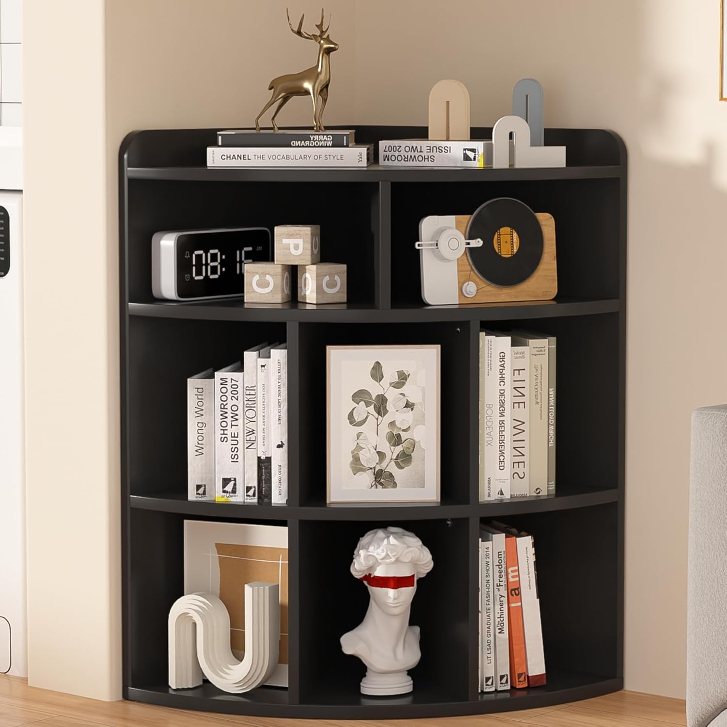 VECELO Corner Cube Shelf Modern Bookcase