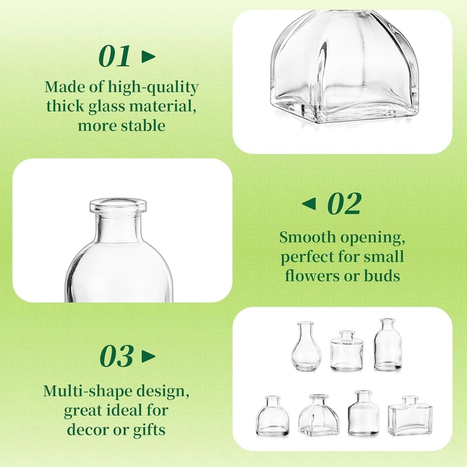 Hewory Mini Bud Vases Set 28pcs for Centerpieces