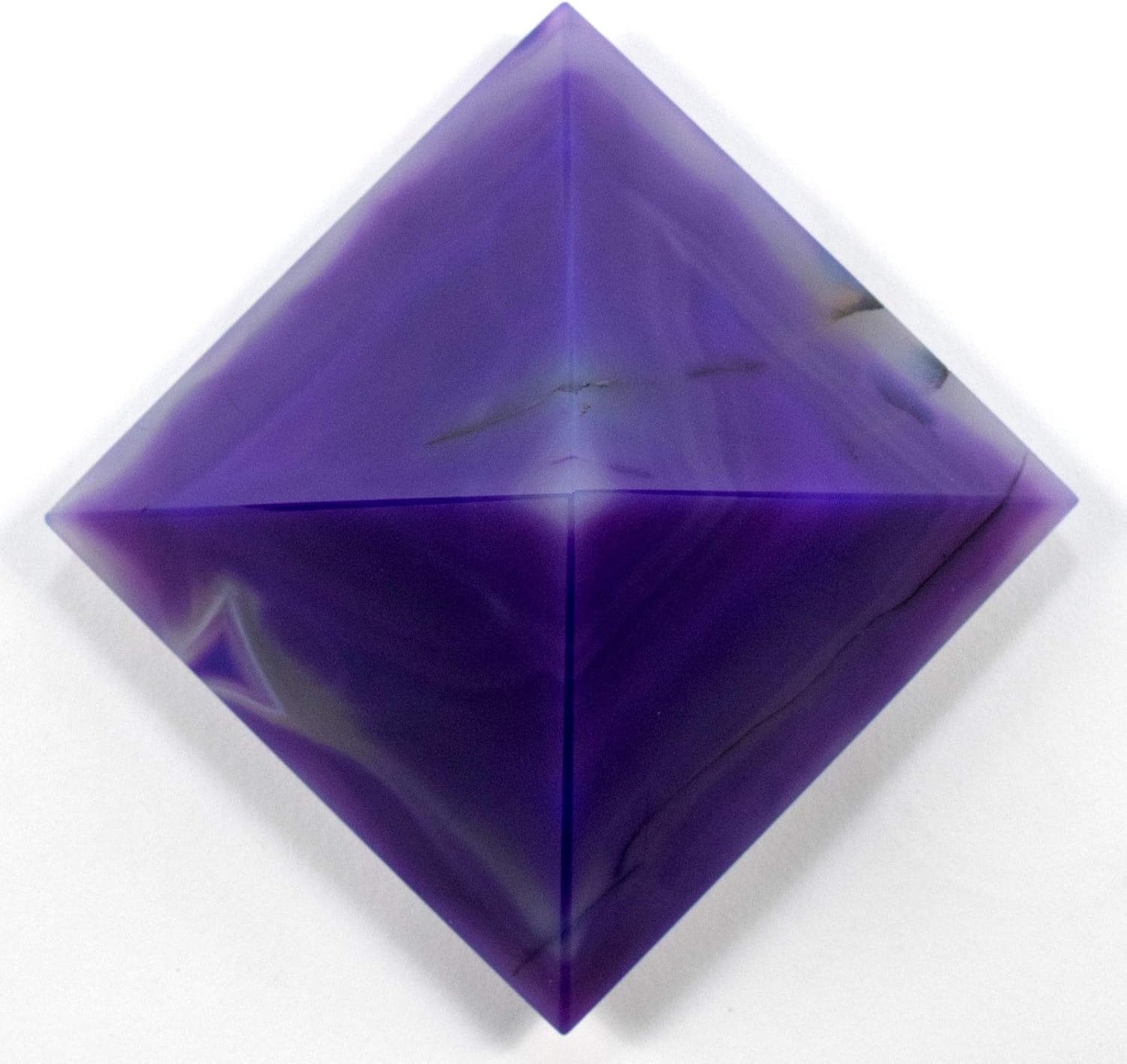 HQRP HC Set 27 Inch Dyed Purple Banded Agate Pyramid Clear Quartz Pebble