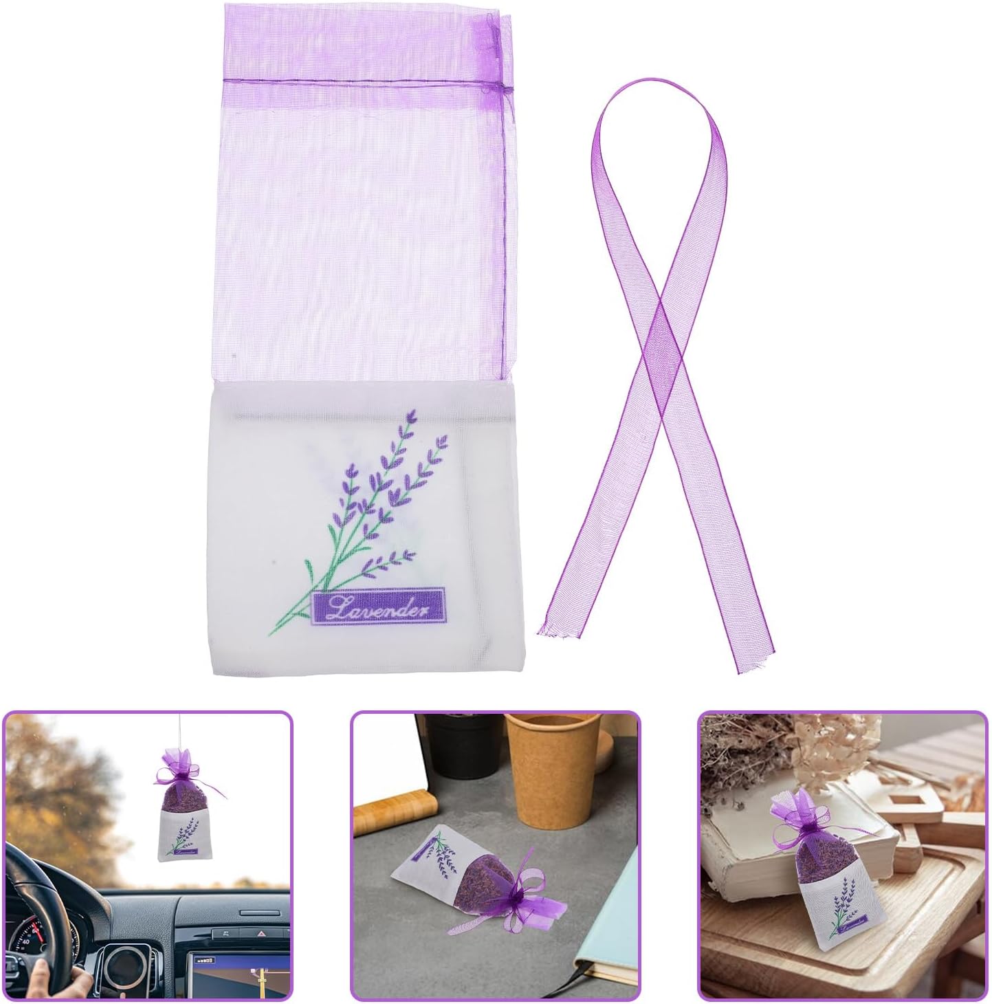 Wakauto 30pcs Purple Lavender Sachet Bags for Storage and Home Fragrance