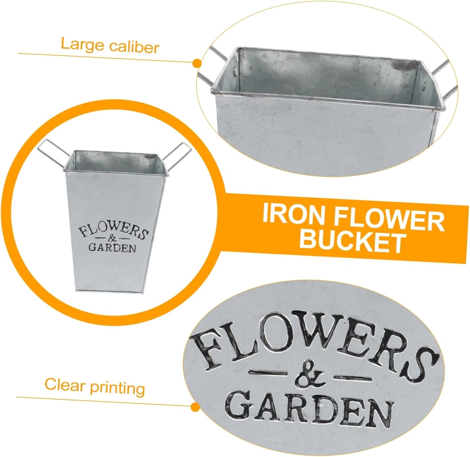 Cabilock Simple Iron Flower Bucket for Dried Flowers