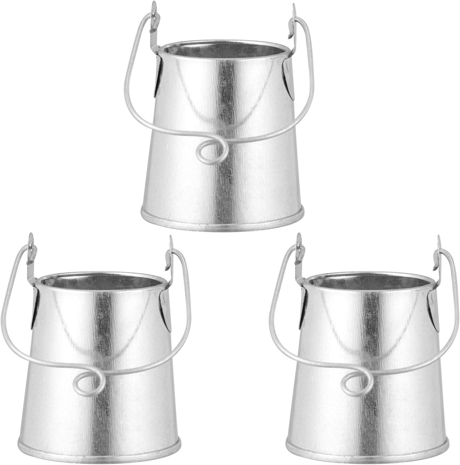 EXCEART 3pcs Retro Iron Flower Bucket Plant Container with Handle