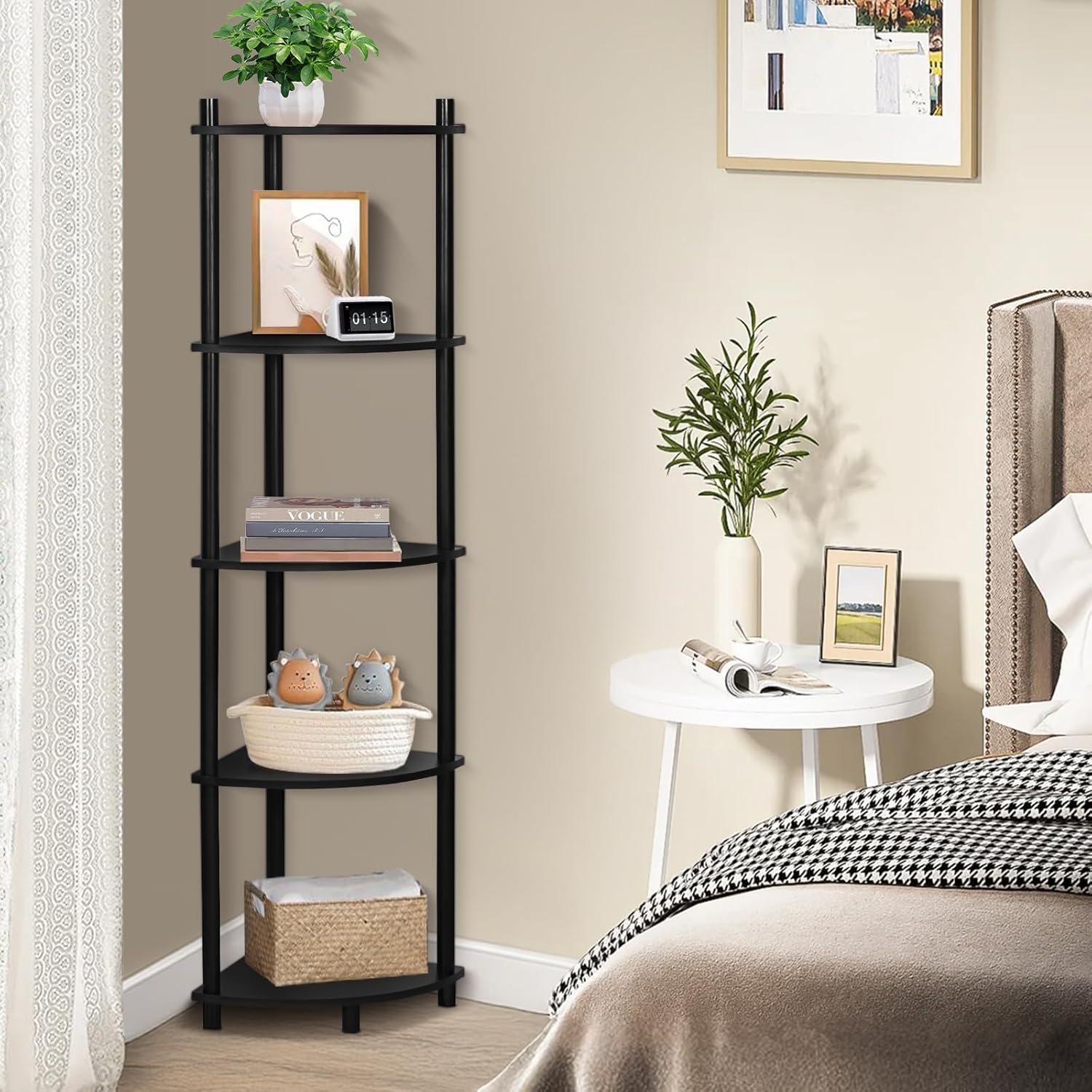YGYQZ 5 Tier Wood Corner Shelf Stand