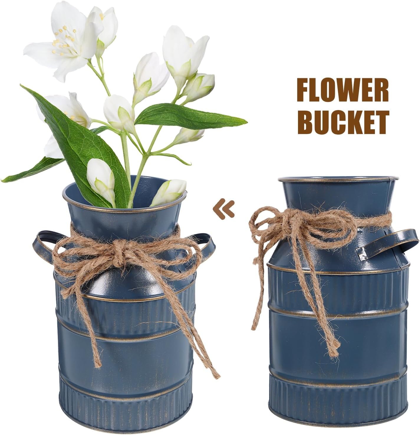 Vintage Galvanized Milk Can Flower Vase
