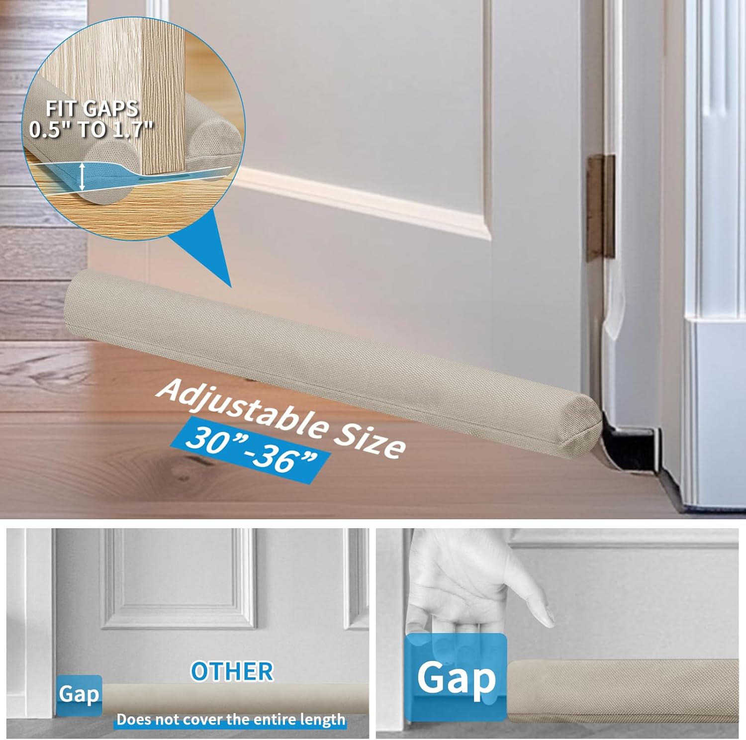 Neween Large Door Draft Stopper for Bottom Door Sweep