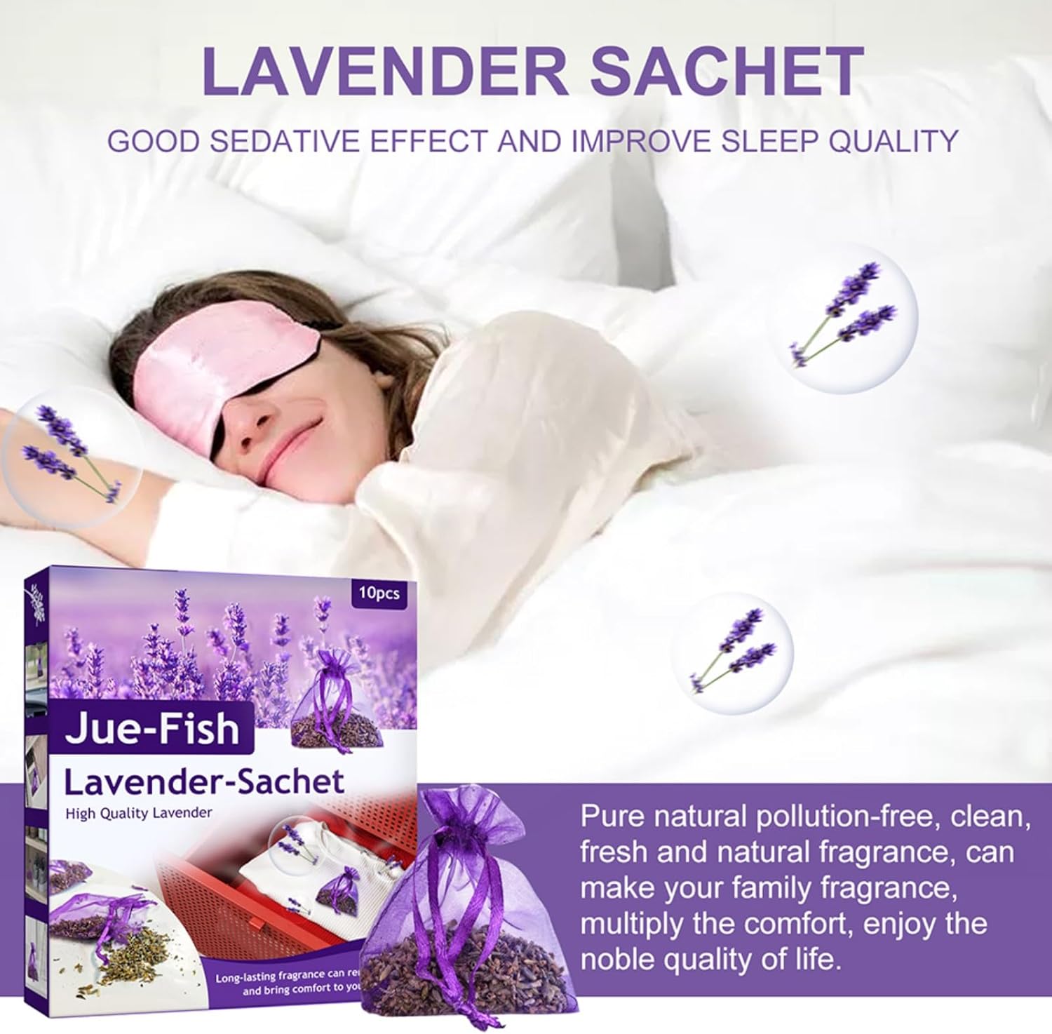 AUTMOR Cedar Lavender Sachets 10 Pack for Home Fragrance