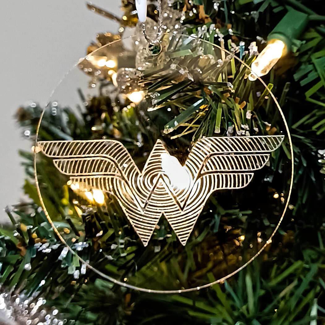 DC Justice JLA League Clear Acrylic Christmas Ornaments Set of 5 1