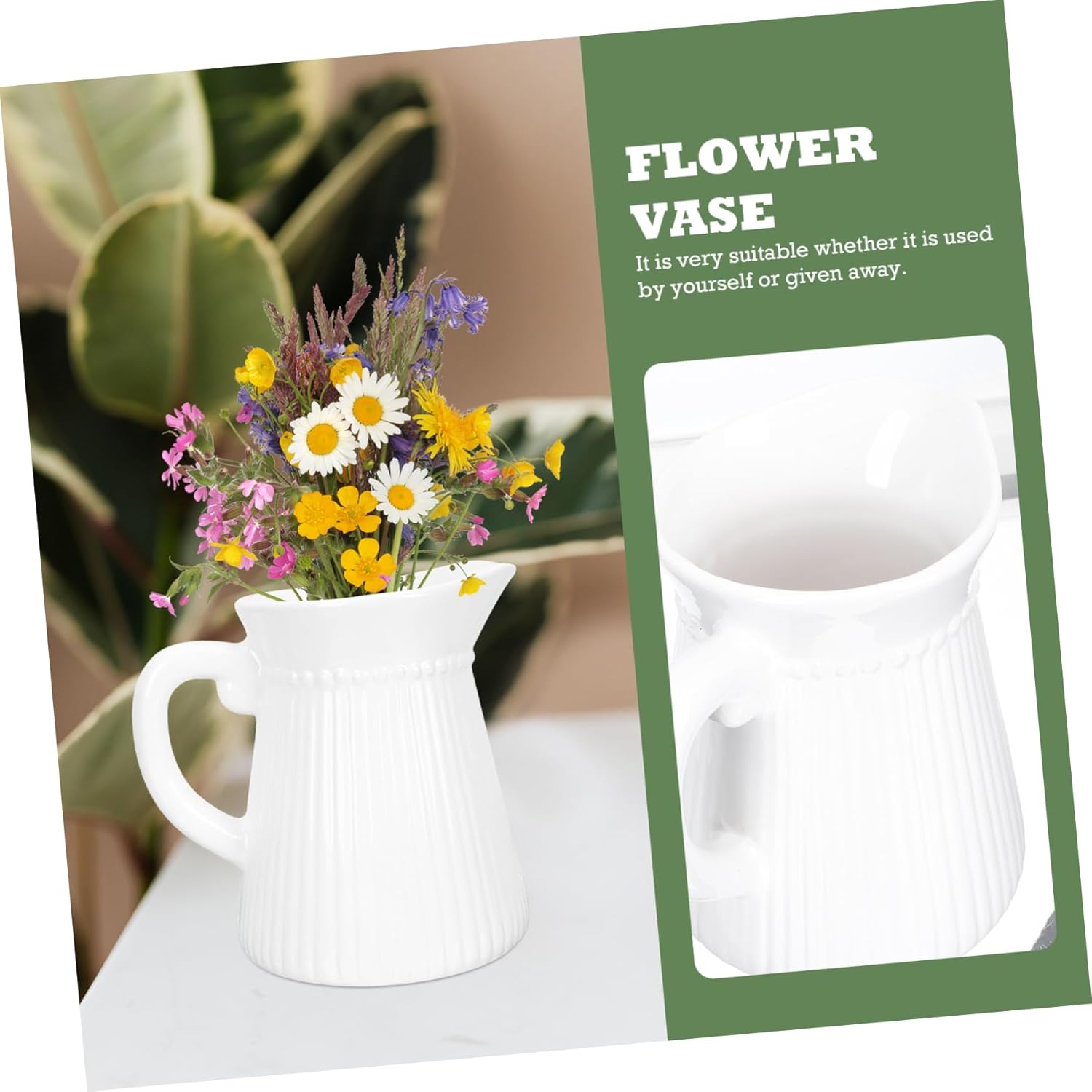 Unomor Ceramic Kettle Flower Vase Modern Decor