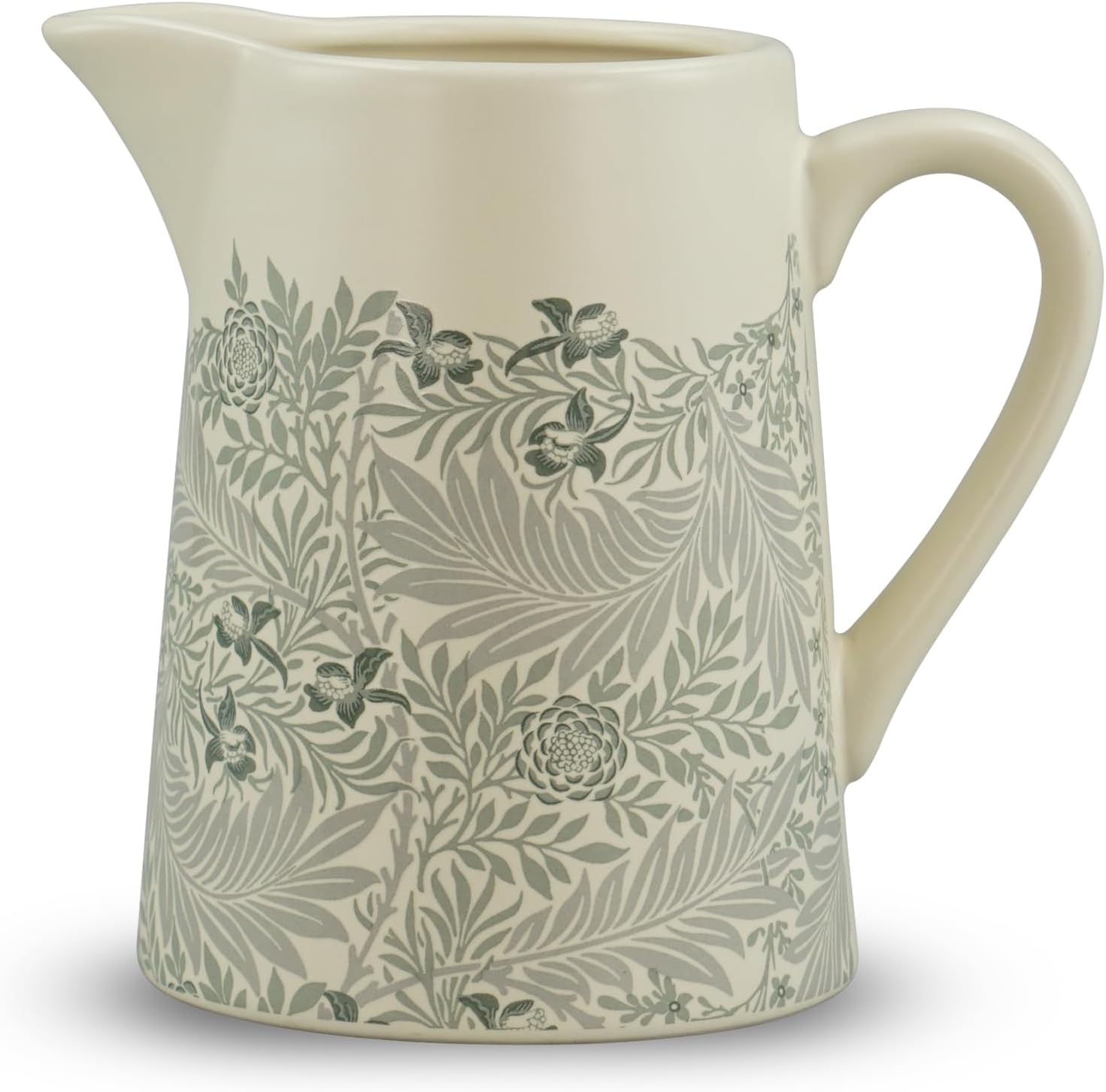 Larkspur Sage Green and Ivory Ceramic Water Pitcher