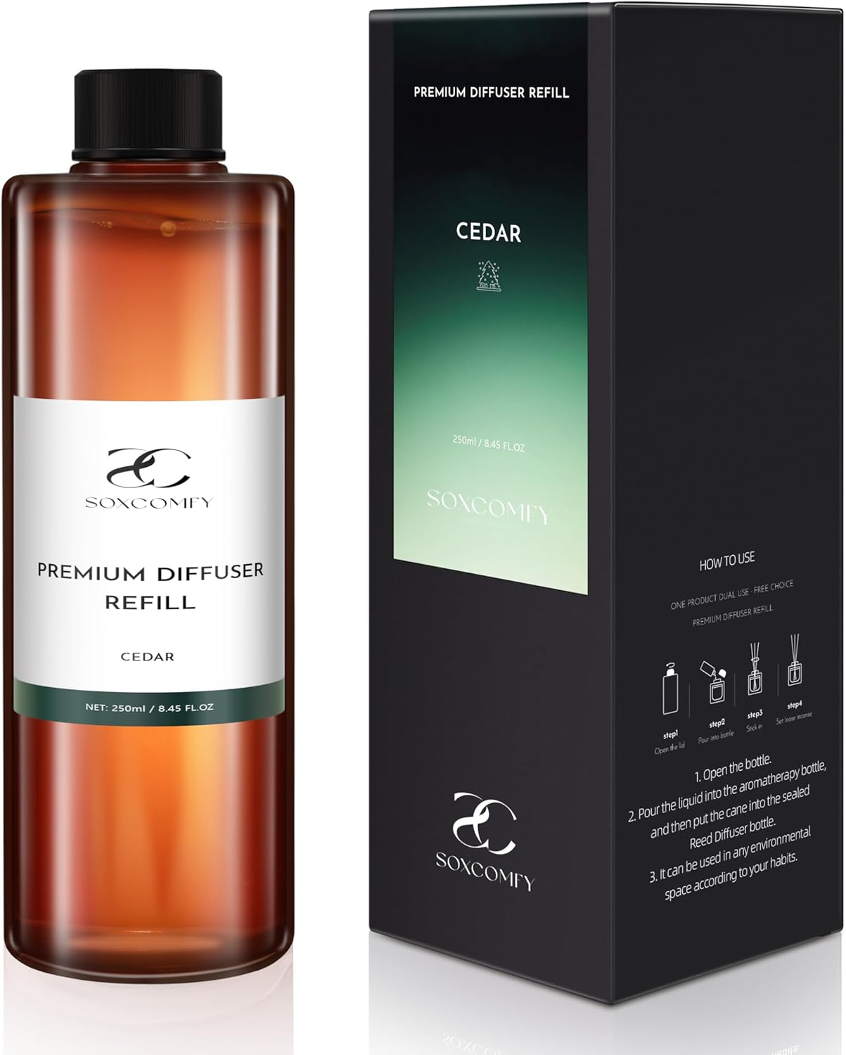 SOXCOMFY Cedar Diffuser Oil 845 Floz Luxury Home Fragrance