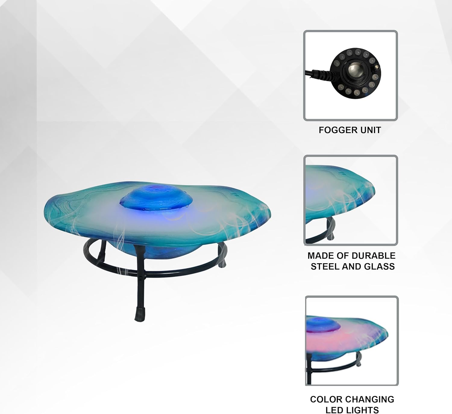 XBrand Tabletop Mist Fountain with LED Lights