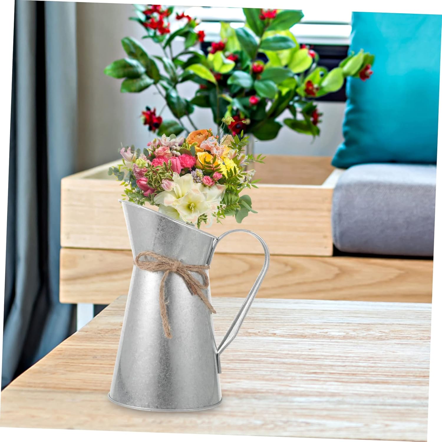 Retro European-Style Dried Flower Iron Bucket Decorative Vase