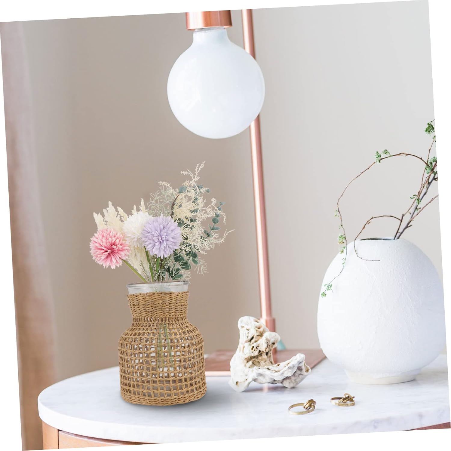 Woven Hydroponic Flower Vase for Modern Home Decor