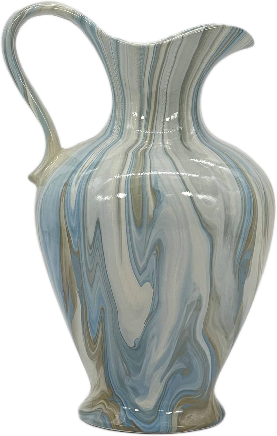 Galt International Marble Pattern Ginger Jar Vase 12 Inch