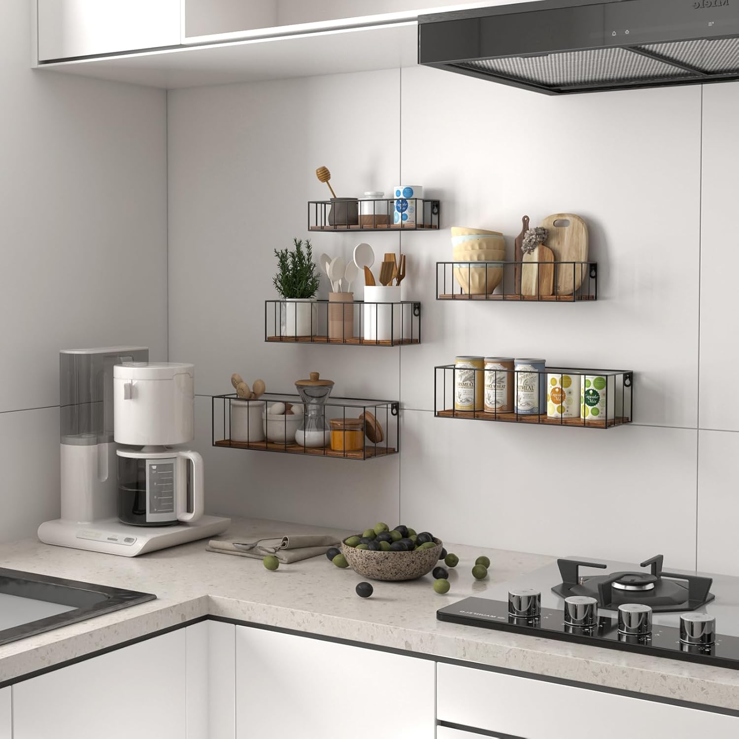 CRUGLA Floating Shelves Wall Mounted Set of 5