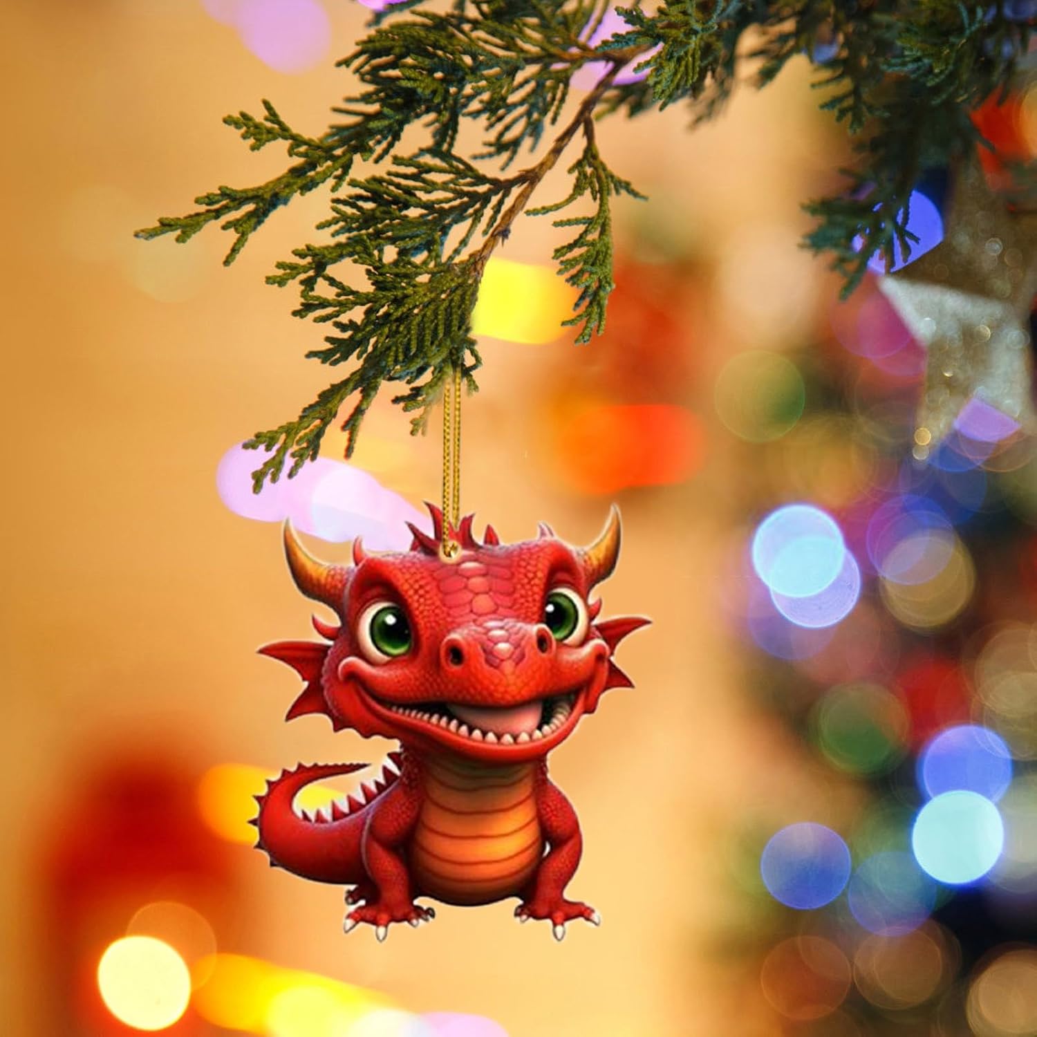 Cute Dragon Baby Christmas Tree Hanging Ornament 2D Acrylic