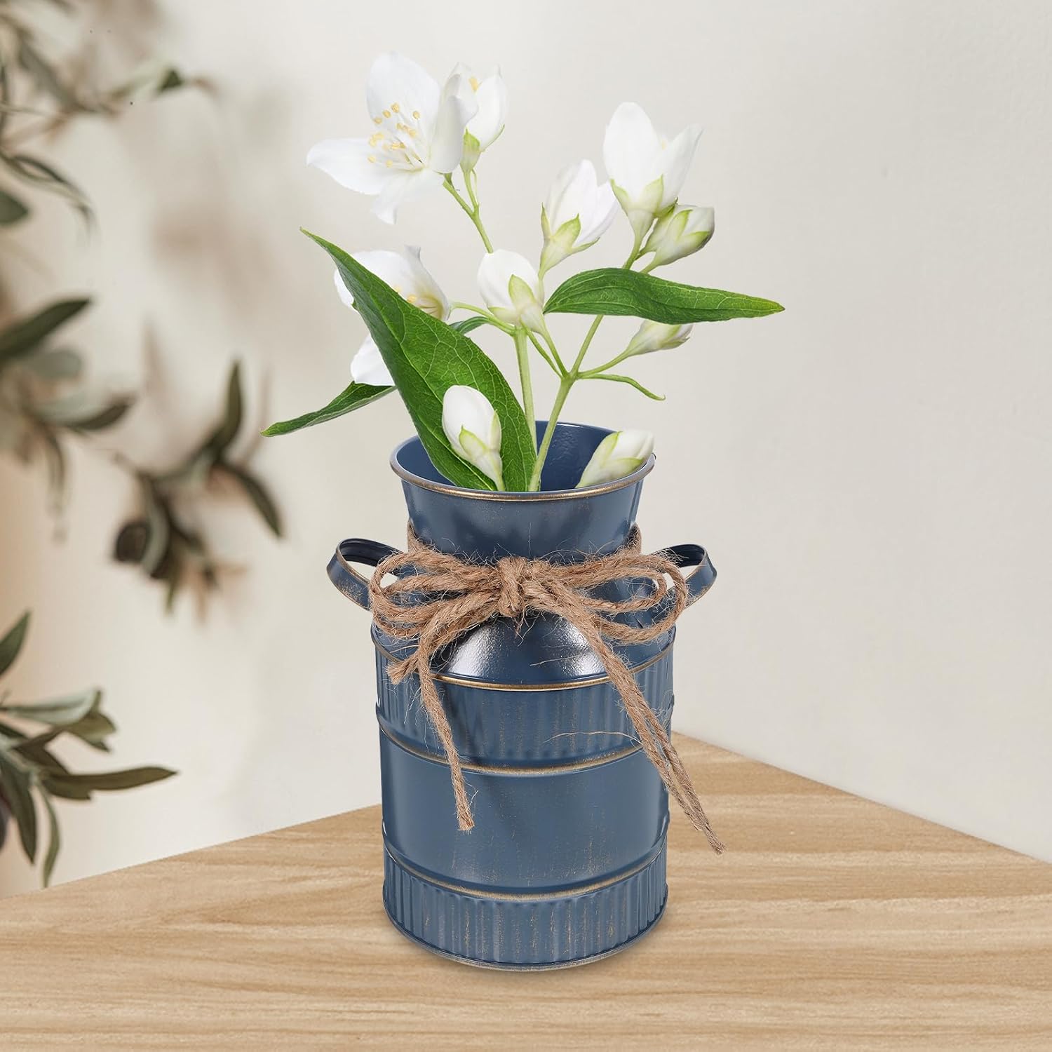 Vintage Galvanized Milk Can Flower Vase
