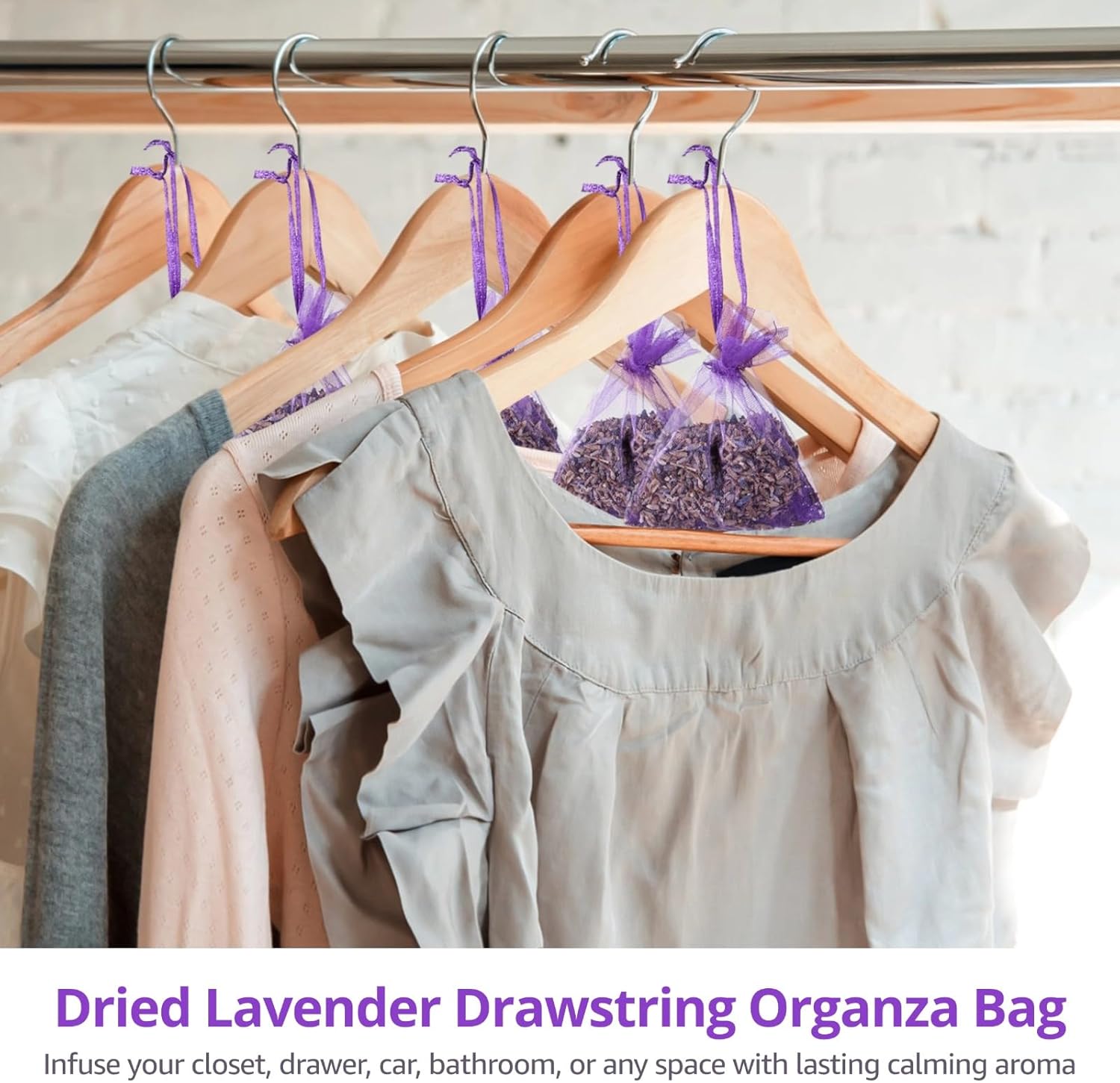 120 Pack Dried Lavender Sachets for Home Car