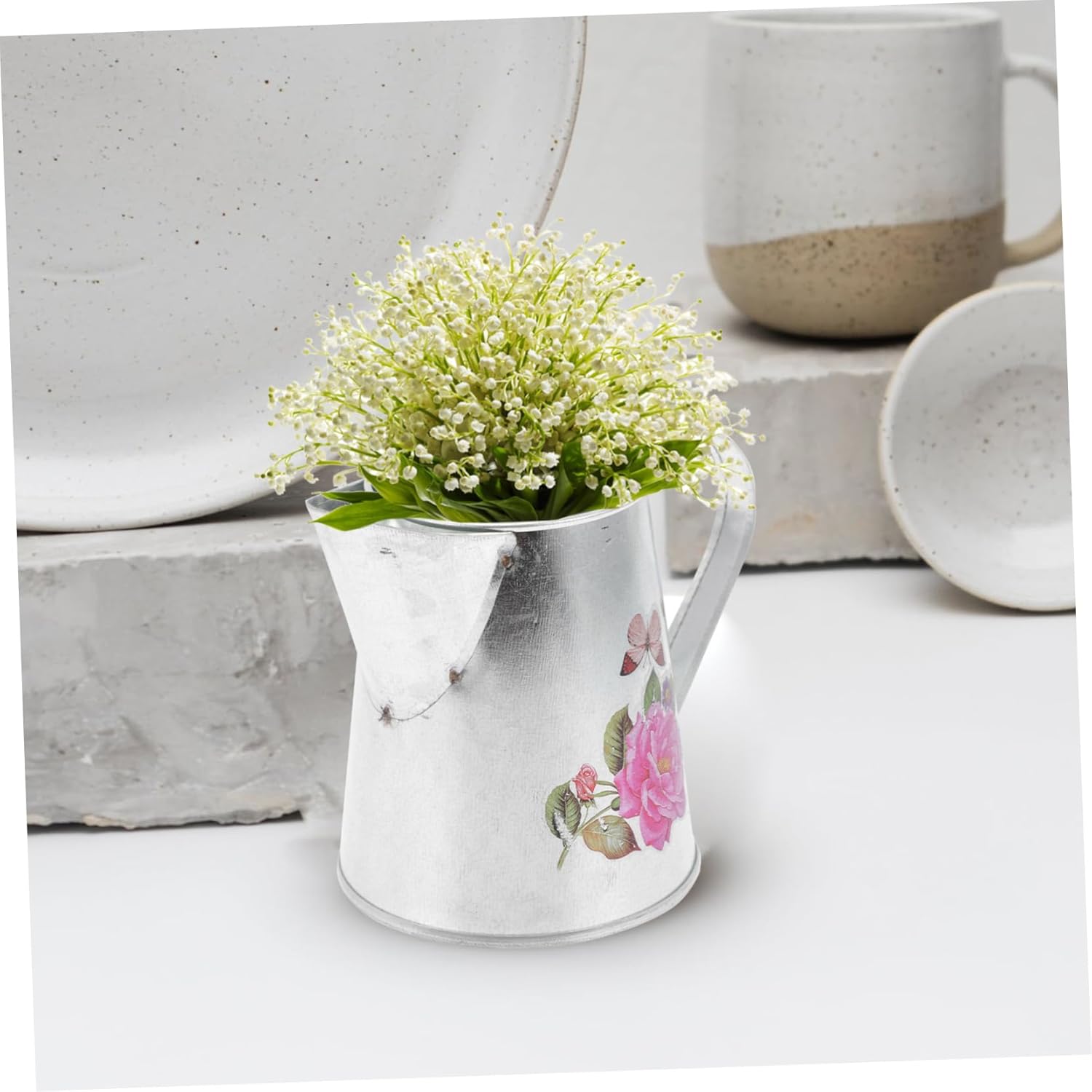 Rustic Iron Flower Vase for Home Decor
