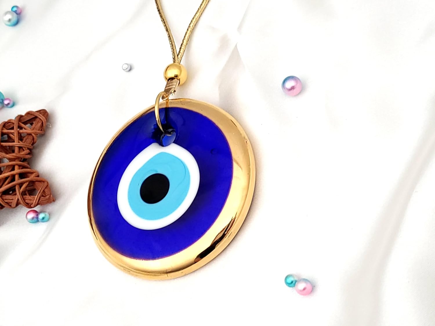 Turkish Evil Eye Gold Decor Ornament 28 Inch