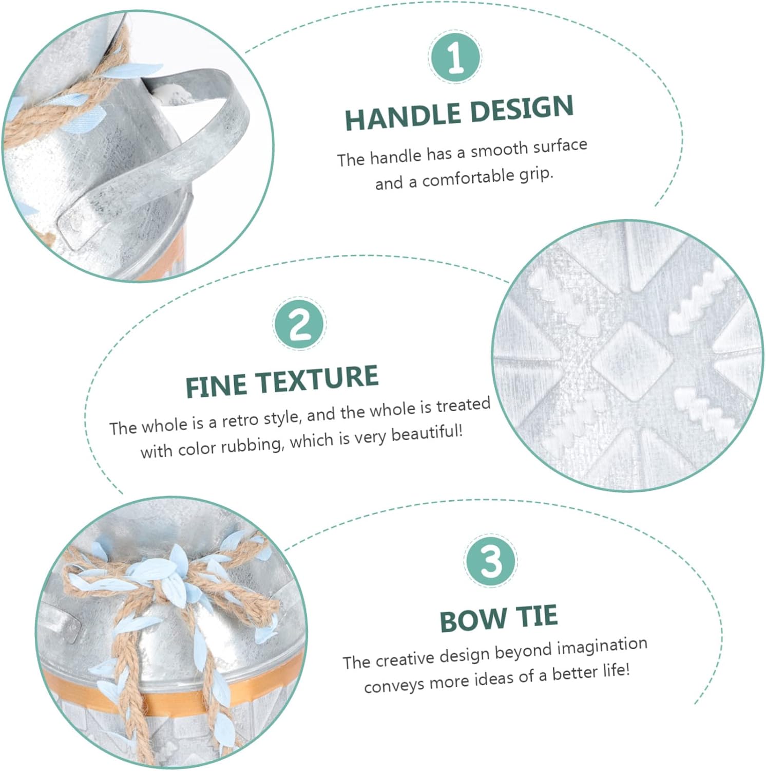 Modern Iron Flower Bucket for Home Decor