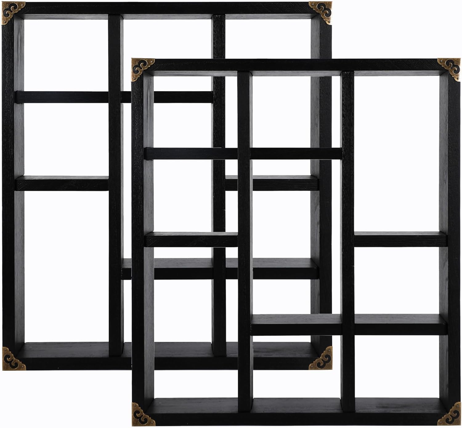 MITREL 177x157-Inch Shadow Box Shelf Set of 2 Classic Black