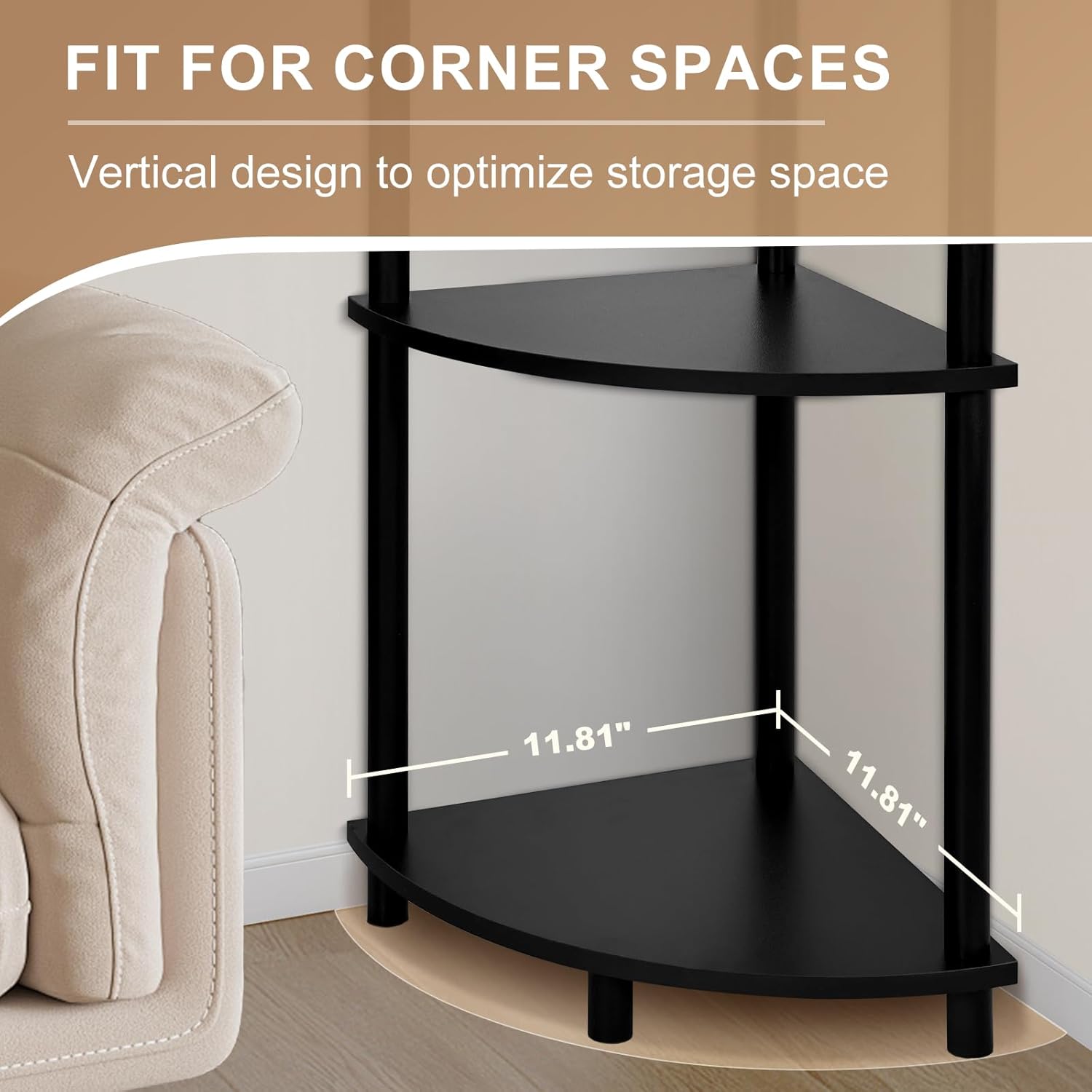YGYQZ 5 Tier Wood Corner Shelf Stand
