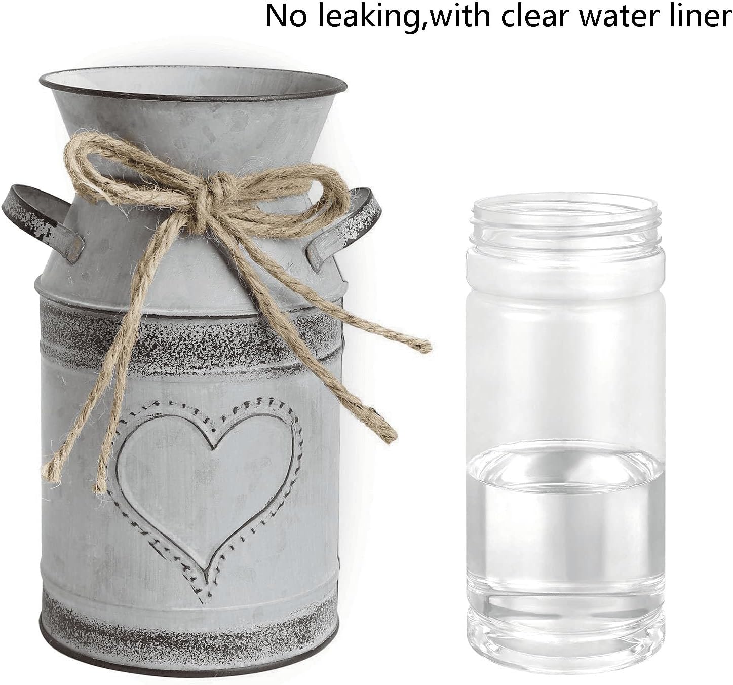 MISIXILE Vintage Galvanized Milk Can Flower Vase