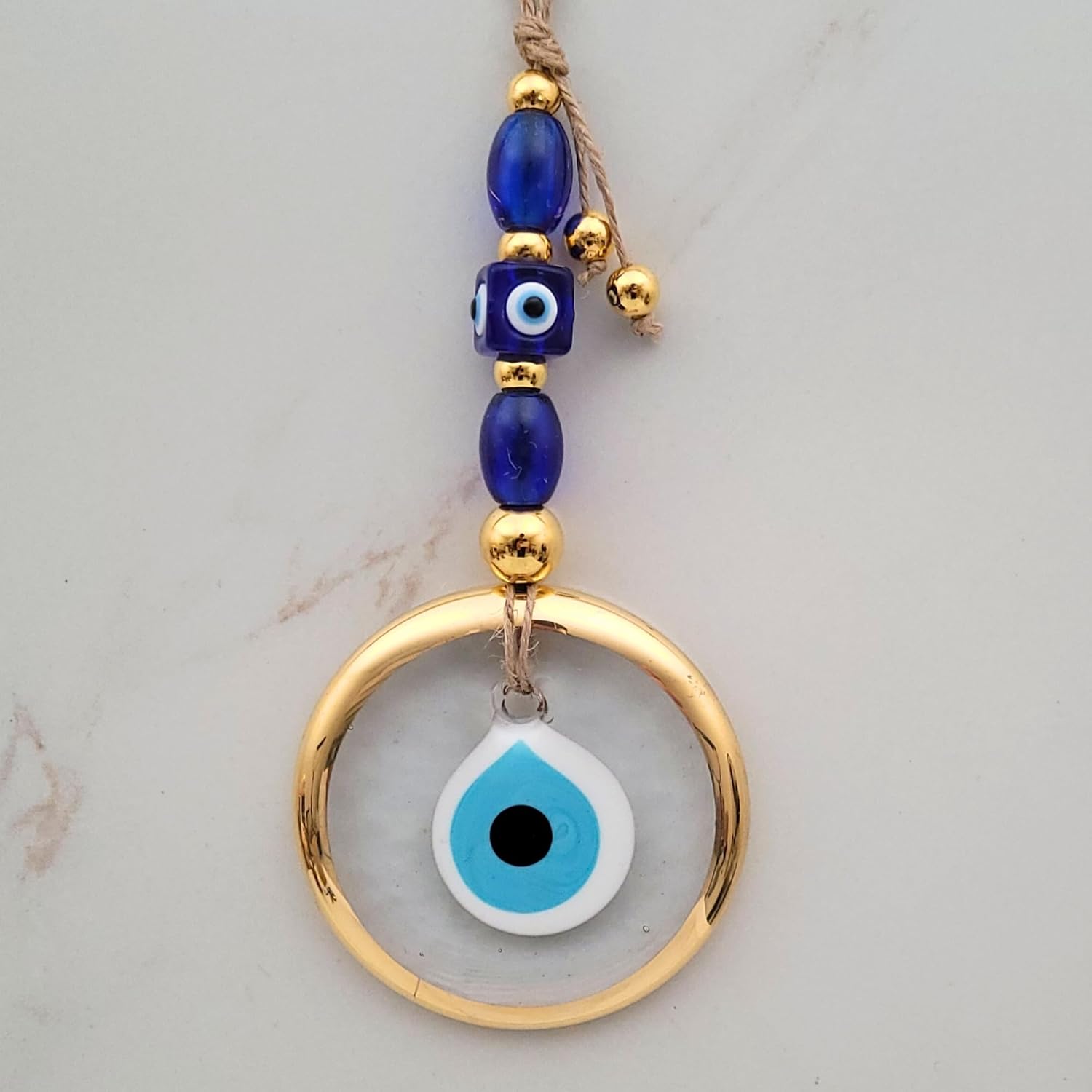 35 Inch Transparent Gold Evil Eye Wall Hanging