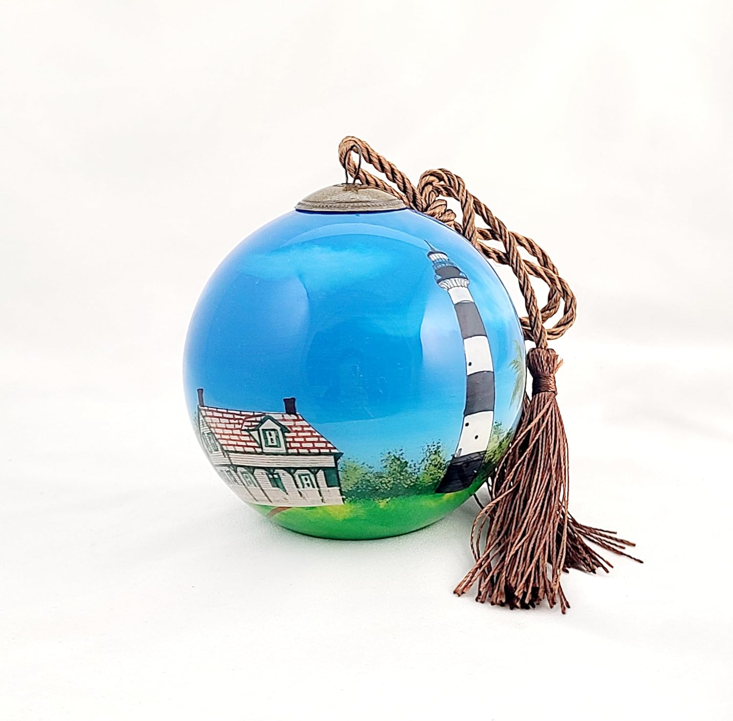 Lighthouse Coastal Theme Glass Artwork by LiBien