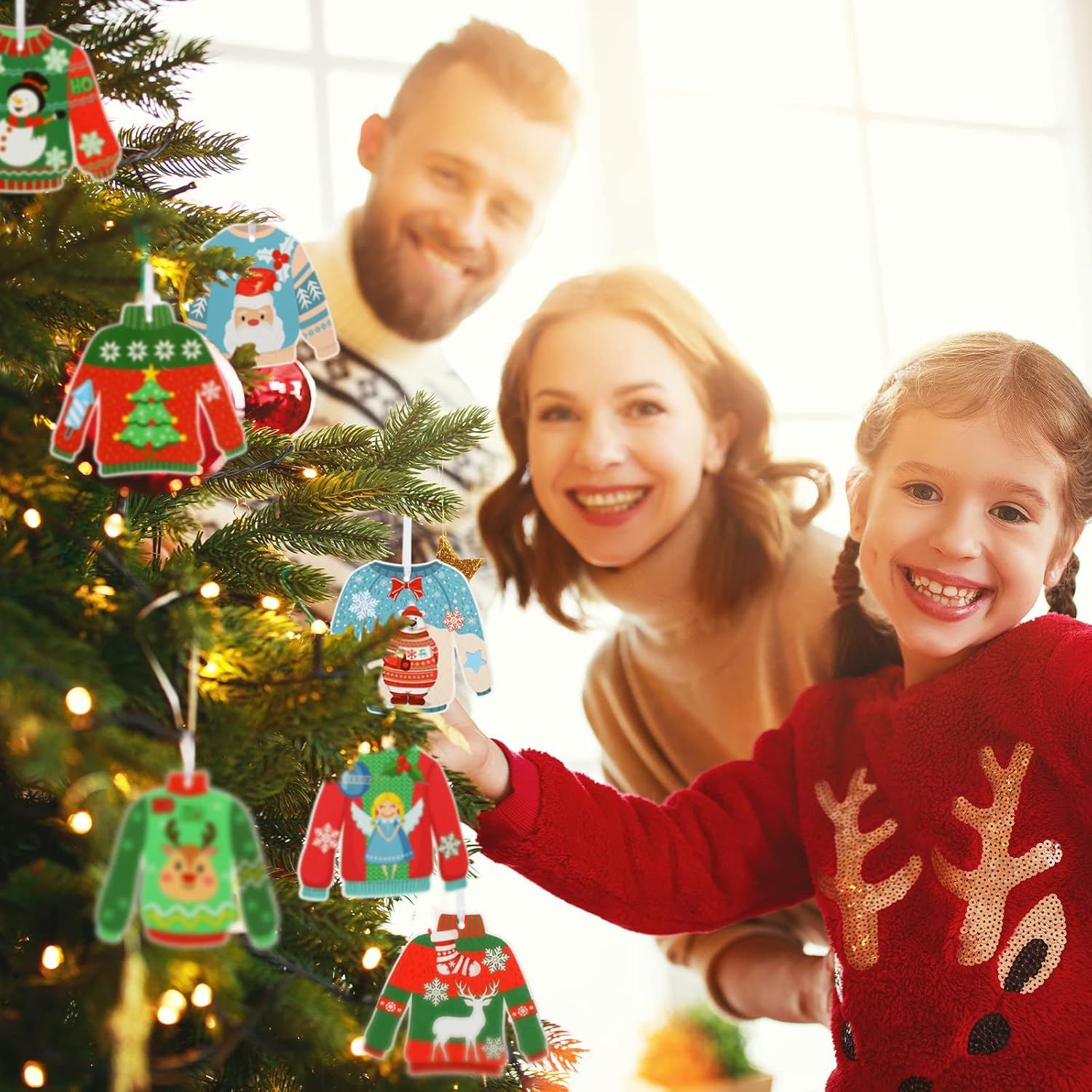 Funrous 24 Pcs Christmas Ugly Sweater DIY Ornaments Kit